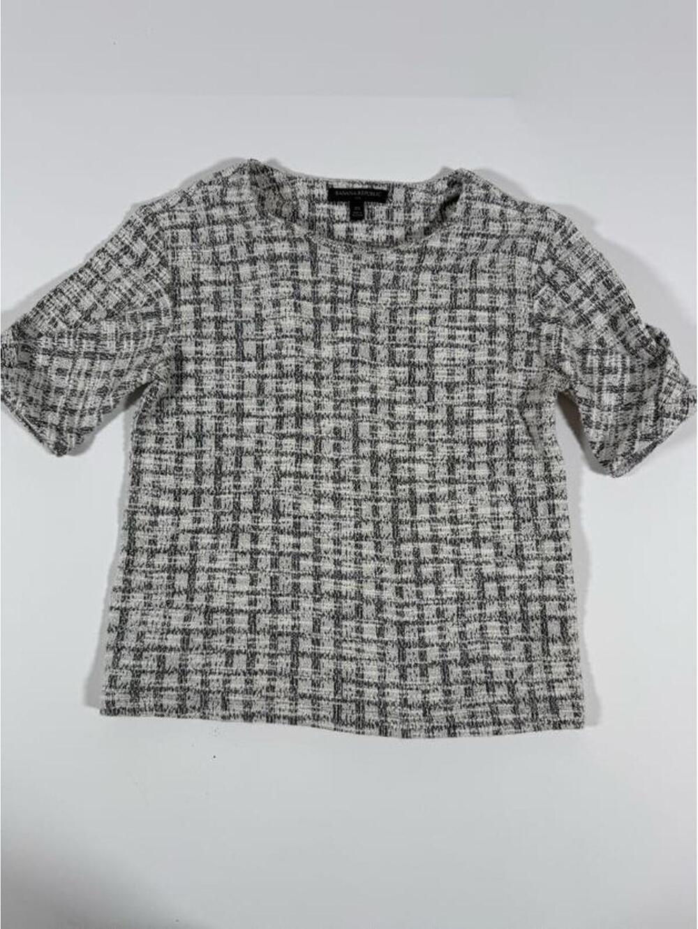 Banana Republic Women's Textured Tweed Short Sleeve Top XS